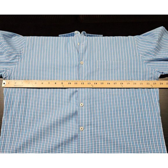Peter Millar Shirt Mens Large Blue Plaid Long Sleeve Button Up 100% Cotton - Picture 5 of 6